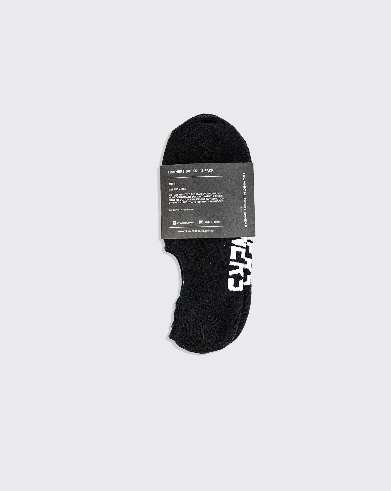 trainers no show 3 pack sock