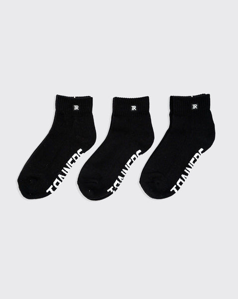 trainers quarter crew 3 pack sock